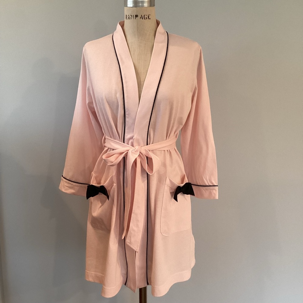 kate spade Pink Robe with Black Bows Size XSmall